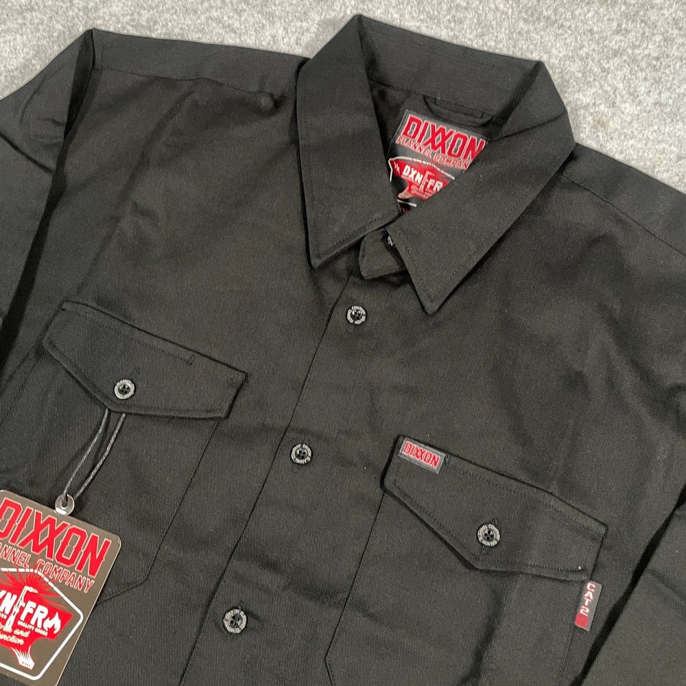 Dixxon DXN-FR Mens Shirt 3XL Black Long Sleeve Button Down Cat2 Nfpa Flame